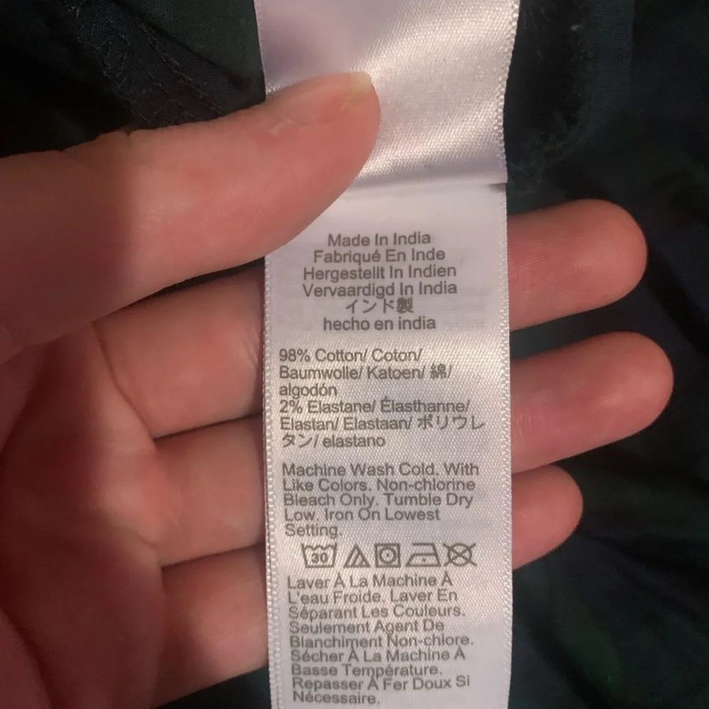 J. Crew Factory Black Watch Plaid Cotton Poplin shirt in Signature Fit - Picture 9 of 11